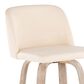 LumiSource Toriano Swivel Bar Stool with Cream Faux Leather Upholstery in Whitewashed and Black (Set of 2), , large