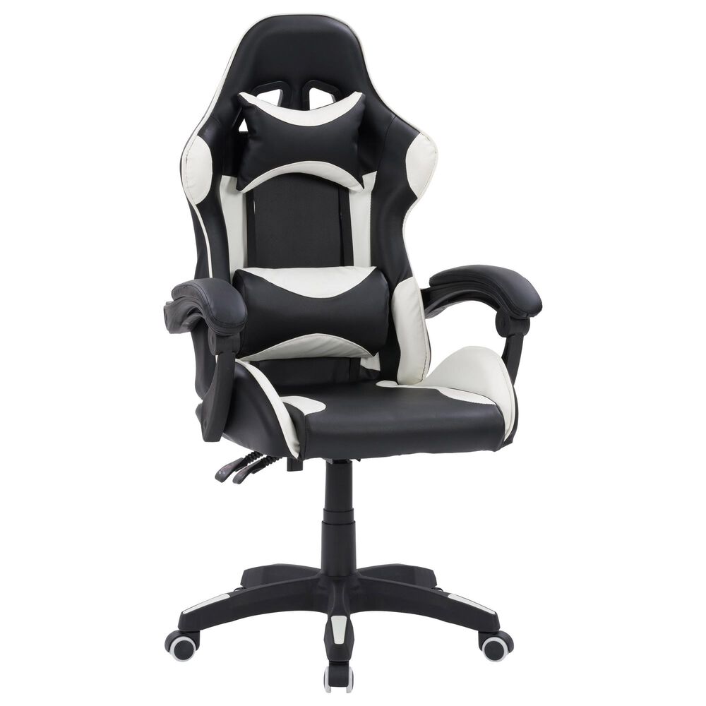 CorLiving Ravagers Gaming Chair in Black/White, , large