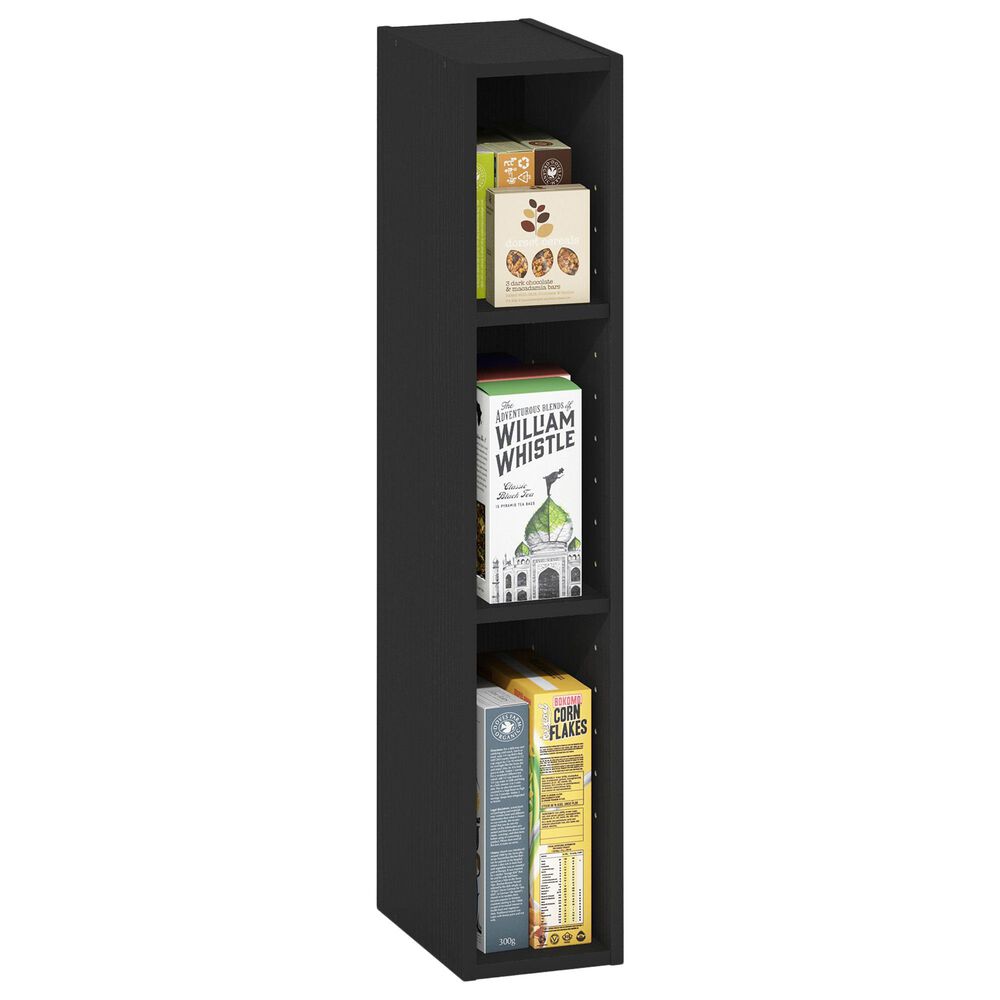 HOMLUX 6" 3-Tier Space Saving Bookcase with Open Adjustable Shelves in Blackwood, , large