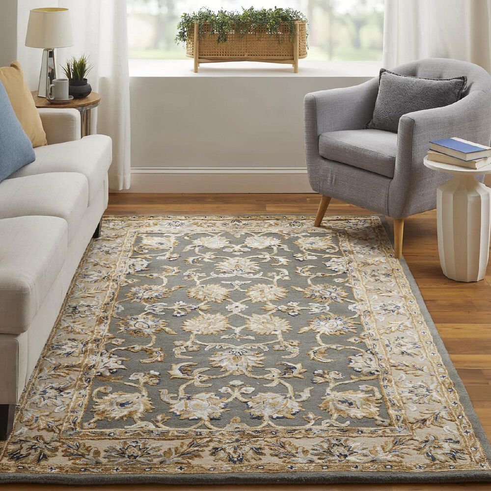 Feizy Prescott 5&#39; x 8&#39; Sage and Beige Area Rug, , large