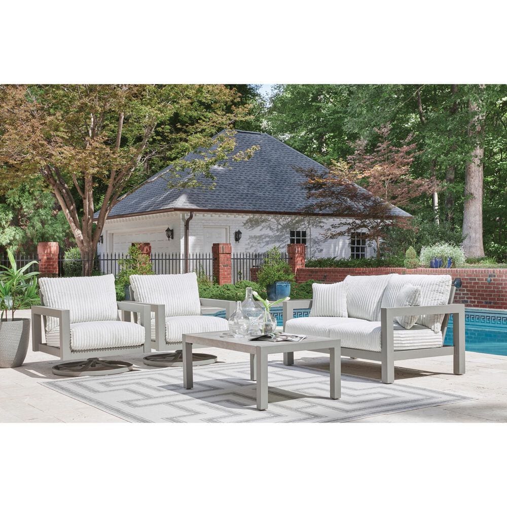 Ashley Hurley Park Patio Rectangular Coffee Table in Gray, , large