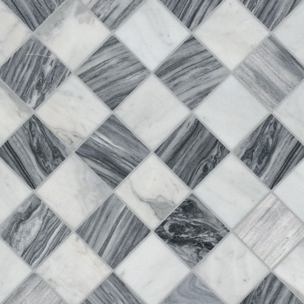 MS International Firenze Blend 3 x 3&quot; Square on 12&quot; x 12&quot; Marble Mosaic Sheet, , large