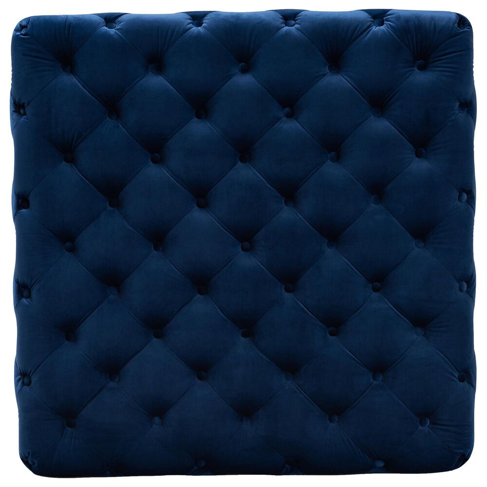 Baxton Studio Verene Square Cocktail Ottoman in Royal Blue, , large
