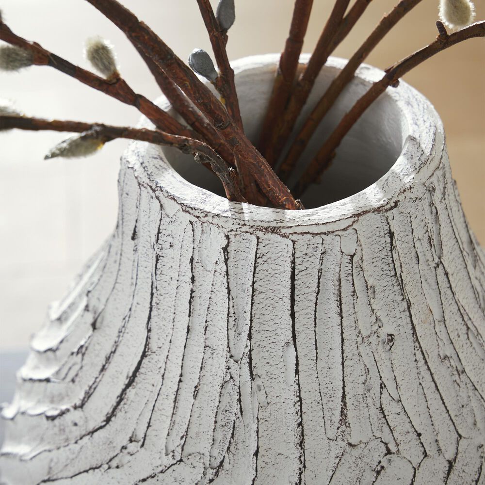 Ashley Shelvie 11.75" Vase in Distressed White, , large