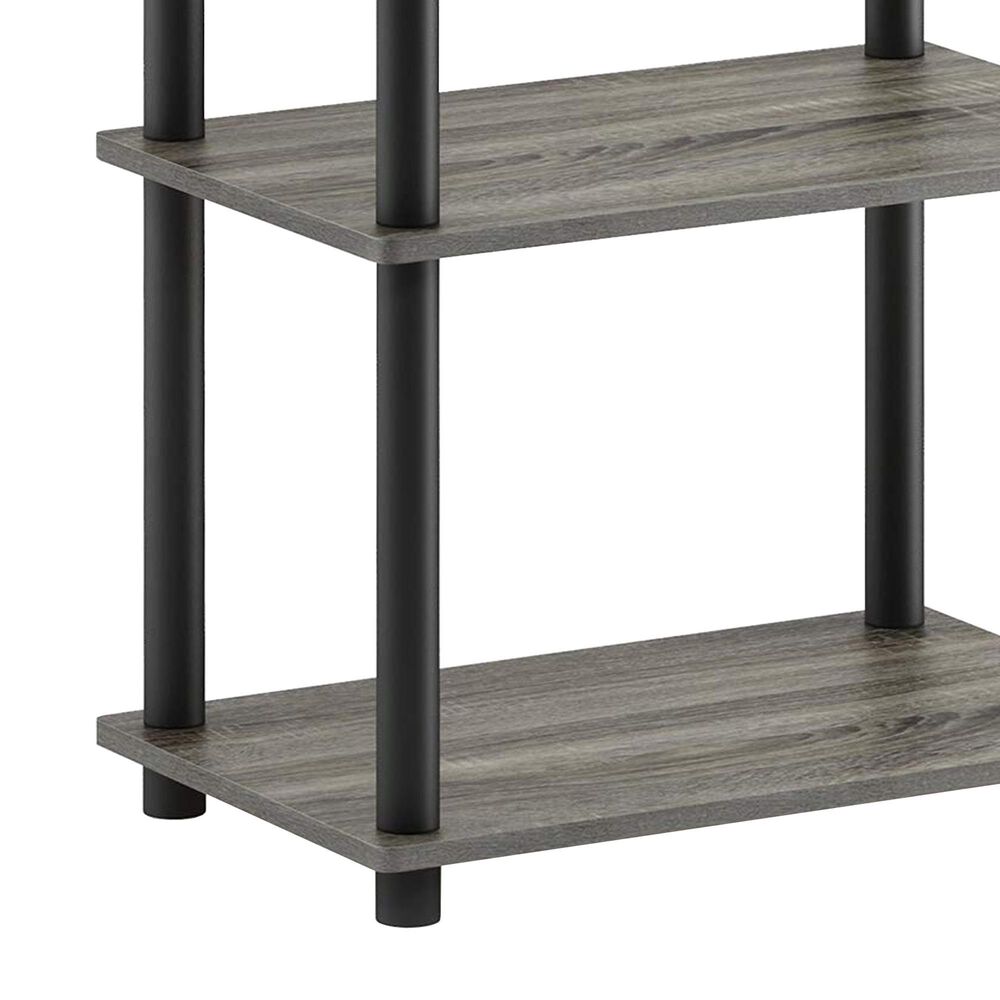 HOMLUX Turn-N-Tube 4-Tier Storage Shelf in French Oak and Black, , large