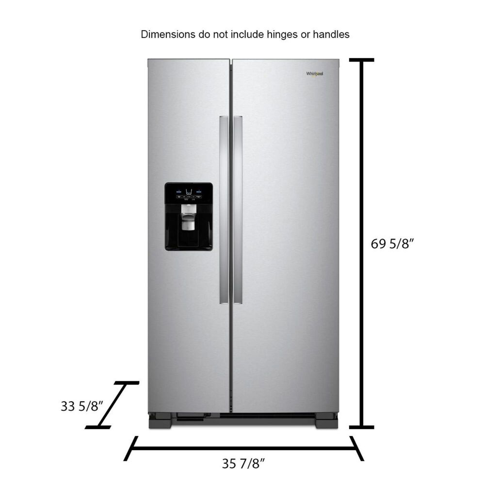 Whirlpool 24.5 Cu. Ft. 36" Wide SidebySide Refrigerator in Fingerprint Resistant Stainless