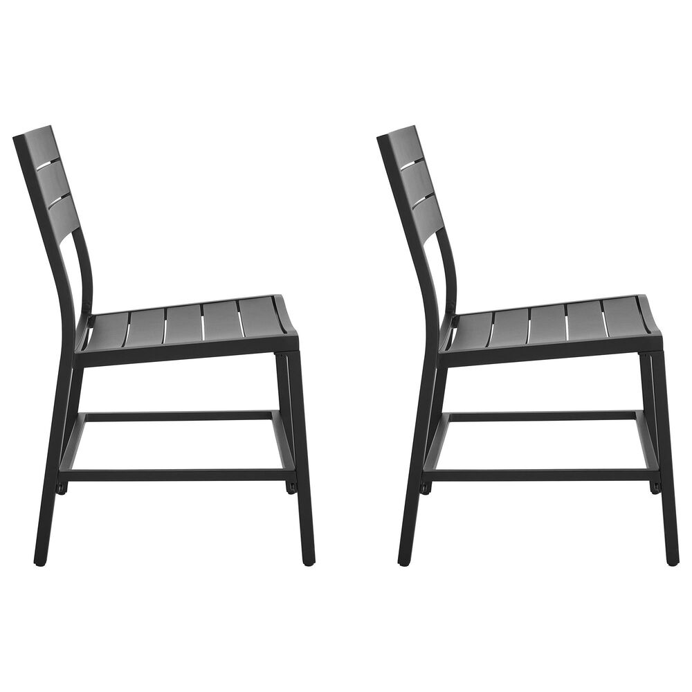 Linon Home Decor Holland Patio Side Chair in Black (Set of 2), , large