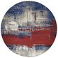Nourison Twilight TWI19 8" Round Multicolor Area Rug, , large