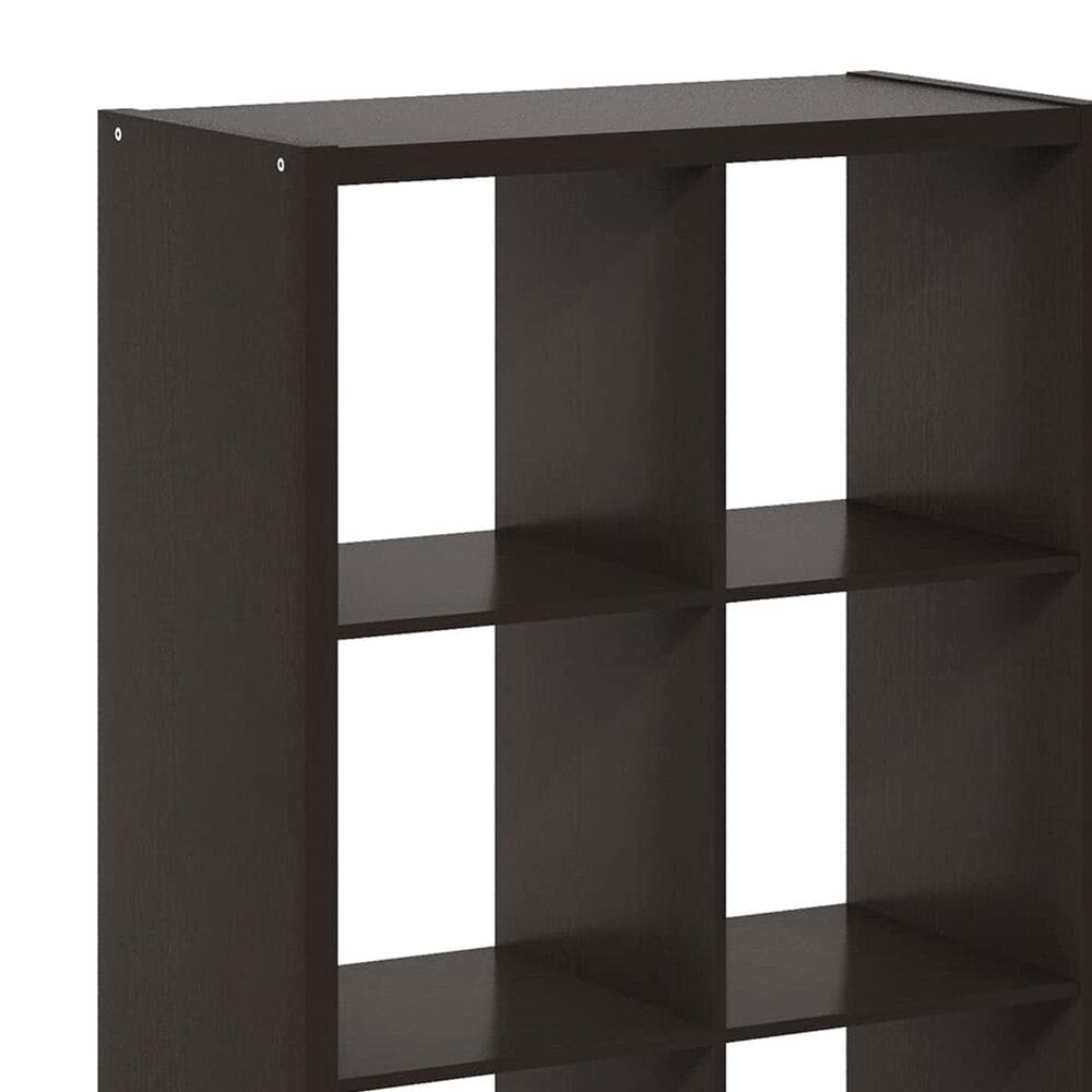 HOMLUX 8-Cube Reversible Open Back Bookshelf in Dark Oak, , large