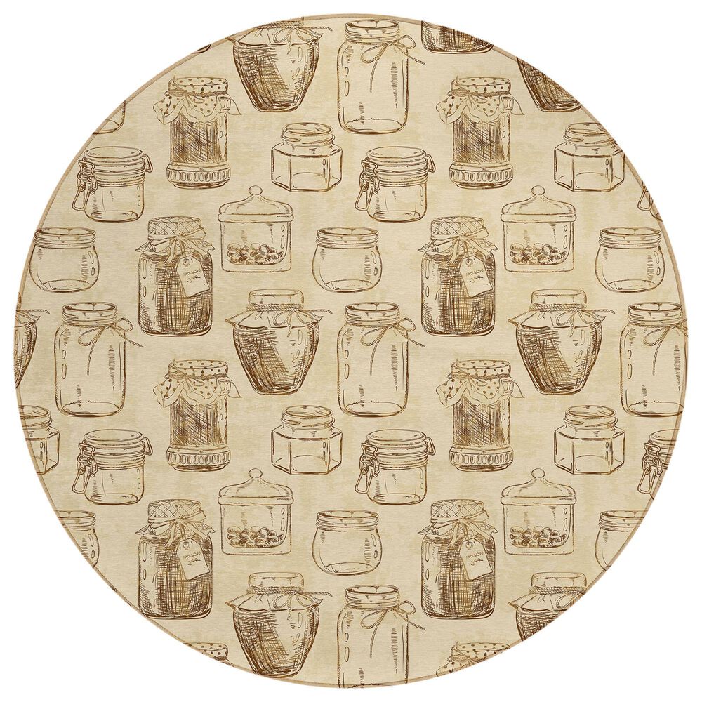 Dalyn Rug Company Kendall KE18 8" Round Parchment Area Rug, , large