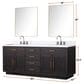 Lexora Home Abbey 80" Double Bathroom Vanity in Grey Oak with 2 cm White Cultured Marble Top and Rectangular Sinks, , large
