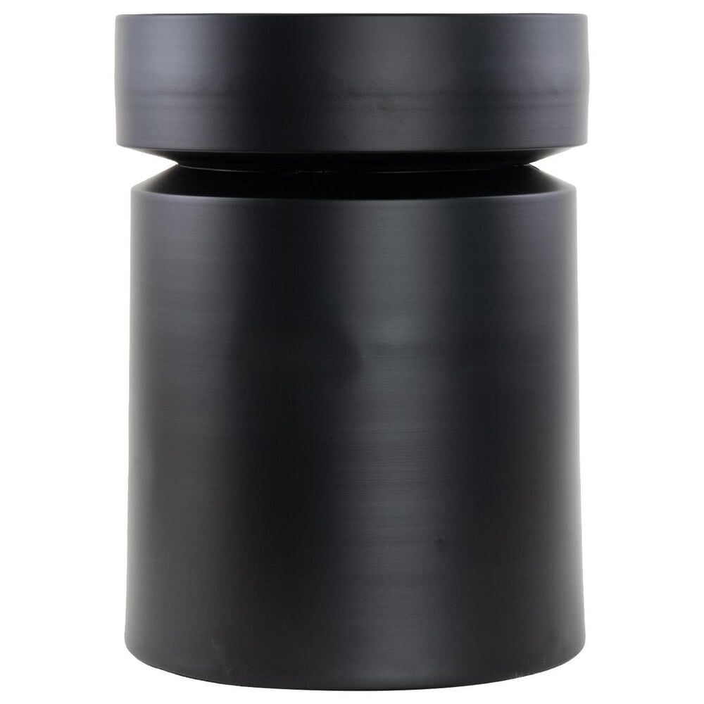 37B Metal Drum End Table in Black, , large