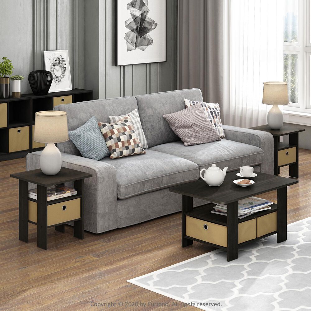 HOMLUX 1-Drawer End Table in Espresso, , large