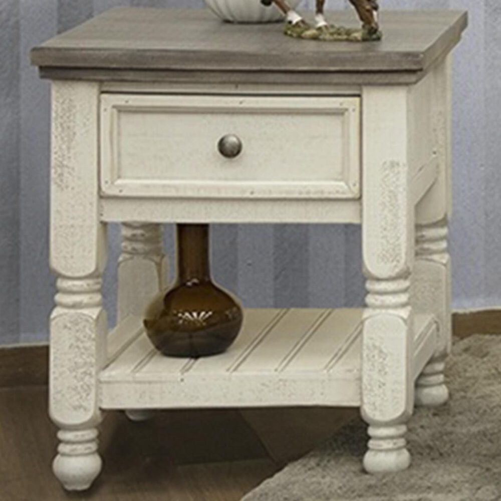 Fallridge Stone End Table in Off White and Gray, , large