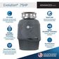 InSinkerator Evolution 3/4 HP Garbage Disposal in Gray, , large