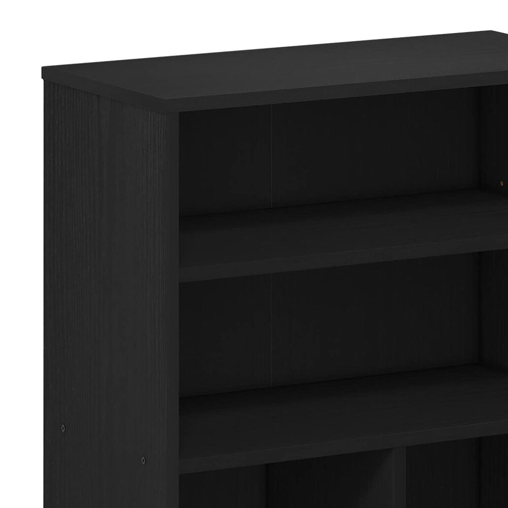 HOMLUX 3-Tier Display Bookcase with Adjustable Shelves in Black Oak, , large