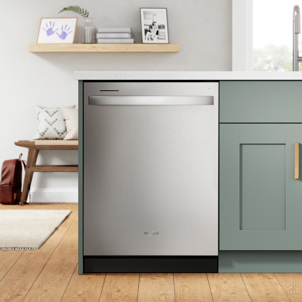 Whirlpool 24" Built-In Dishwasher with AI Intelligent Wash and Tall Top Rack in Fingerprint Resistant Stainless Steel, , large