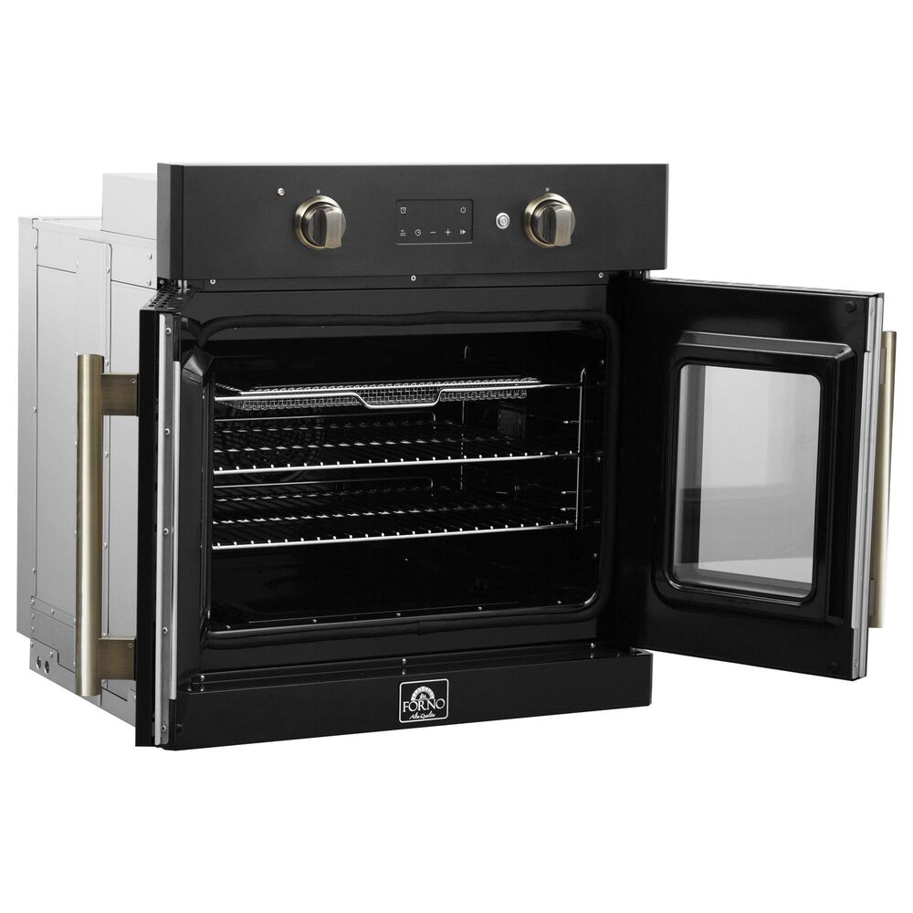Forno Asti 30" Single Electric Wall Oven with French Door in Black, , large