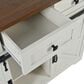 HOMLUX 54" Kitchen Island with Sliding Barn Door in White, , large