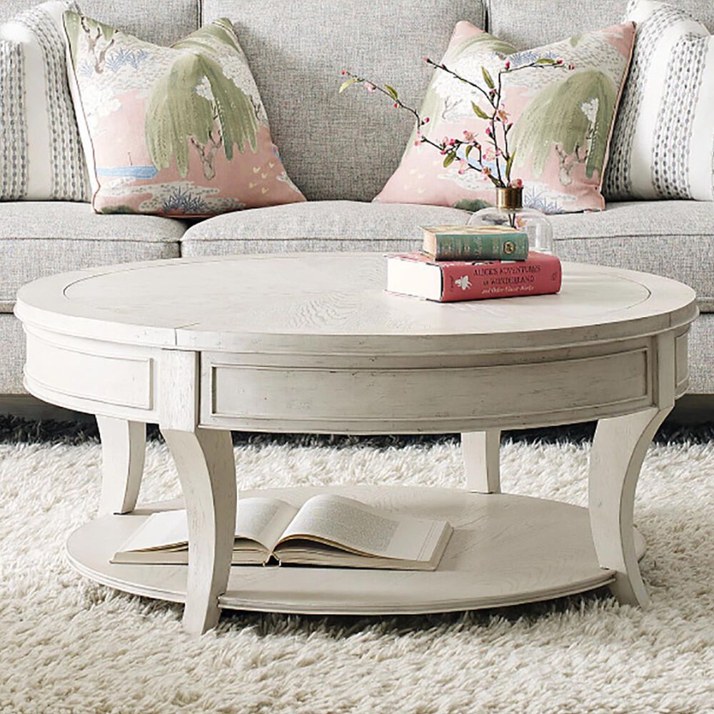 American Drew Harmony Marcella Round Coffee Table in White Oak, , large