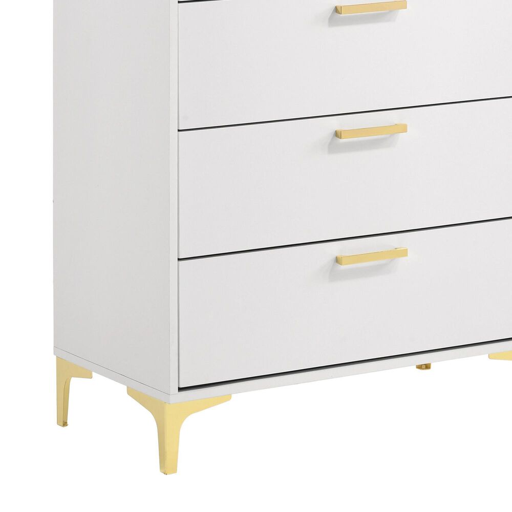 Pacific Landing Kendall 5-Drawer Chest in Gold and White, , large
