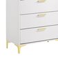 Pacific Landing Kendall 5-Drawer Chest in Gold and White, , large