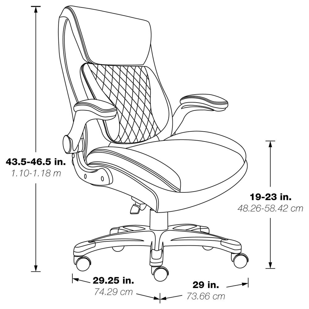 Valor Living Executive Chair with Black Upholstery in Titanium, , large