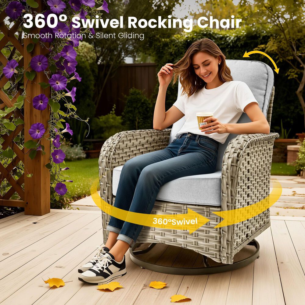 HOMLUX 9-Piece Patio Conversation Set in Gray, , large