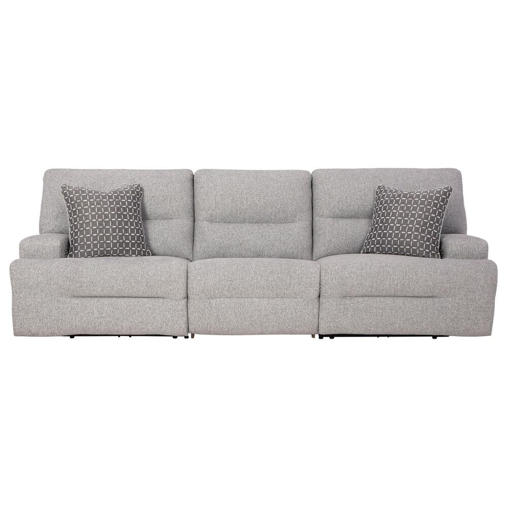 Ashley Acklen Place 3-Piece Power Symmetrical Reclining Sofa in Pewter, , large