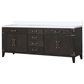 Lexora Home Laurel 84" Double Bathroom Vanity in Brown Oak with White Cultured Marble Top and Rectangular Sinks, , large