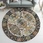 Dalyn Rug Company Silk Road Black, Ivory, Gold, Copper, Blush, Aloe and Wheat 8" Round Area Rug, , large