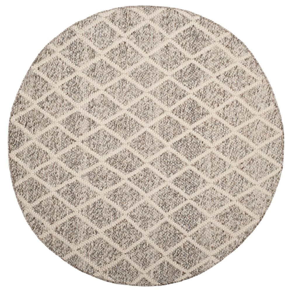 Safavieh Natura NAT711A 6" Round Ivory and Stone Area Rug, , large
