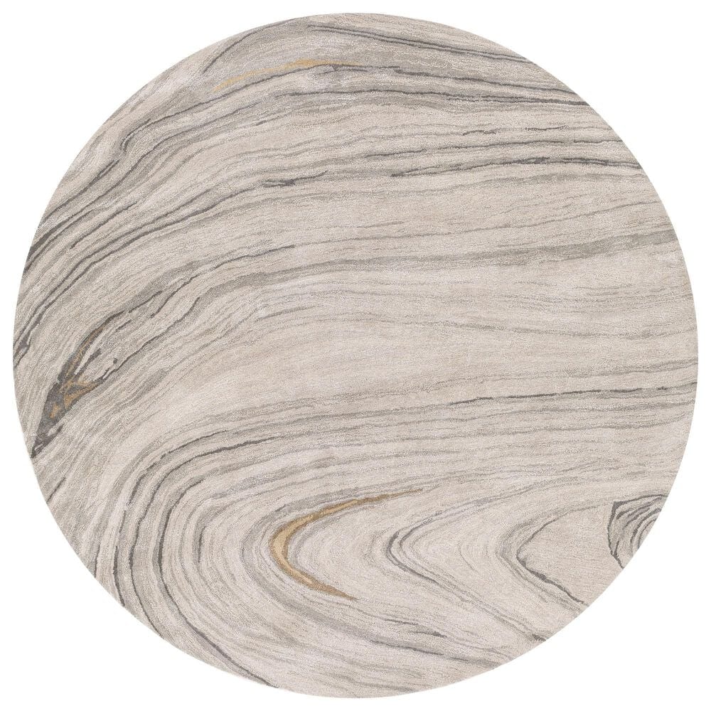 Surya Kavita 10" Round Gray, Charcoal, Mustard and Brown Area Rug, , large