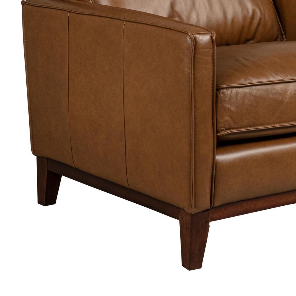 Italiano Furniture Weston 4-Piece Stationary Leather Living Room Set in Highland Brown, , large