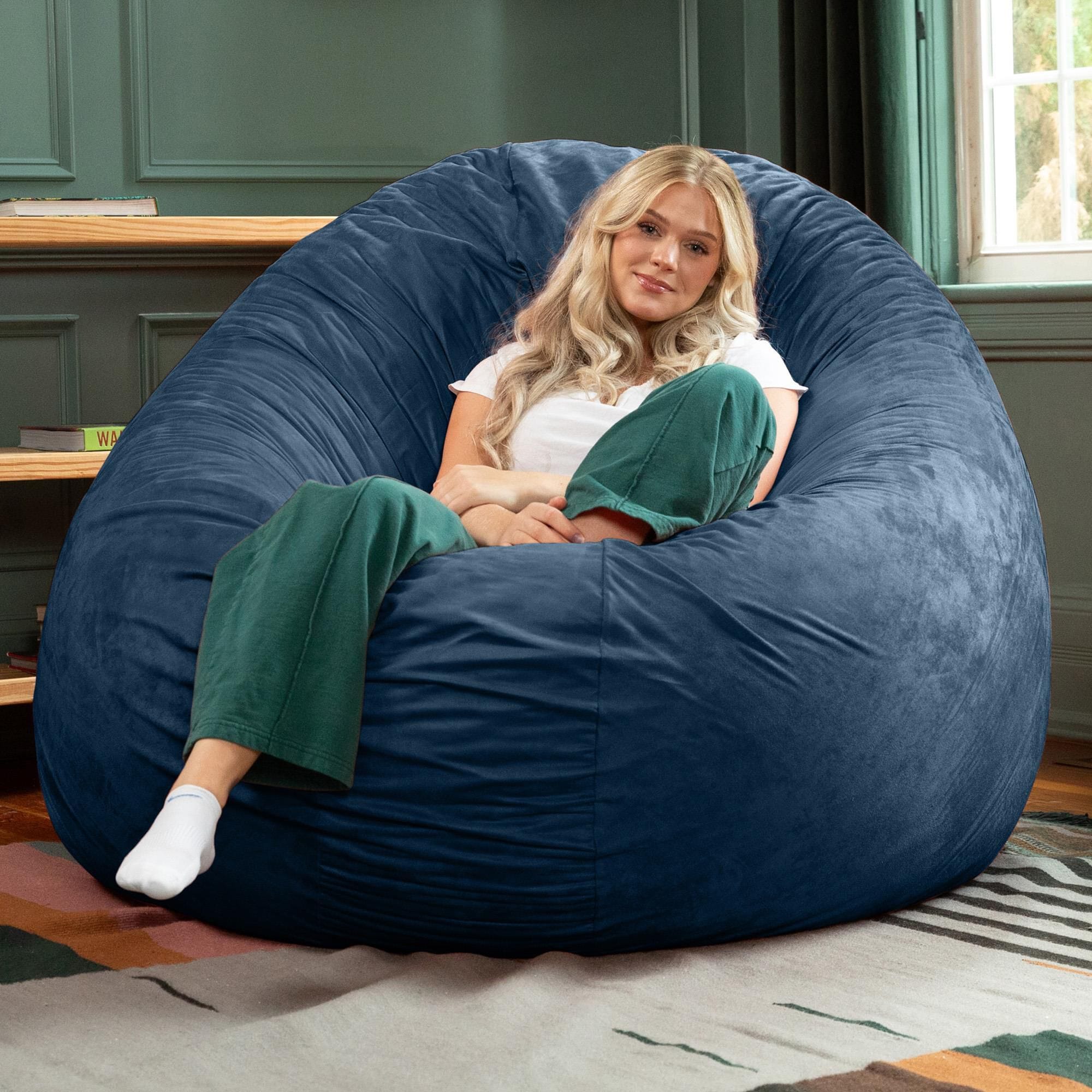 Jaxx 6' Cocoon Large Bean Bag Chair in Navy