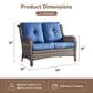 Sunwell Garden Patio Loveseat with Gray Frame in Navy, , large