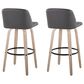 LumiSource Toriano Swivel Bar Stool with Grey Faux Leather Upholstery in Whitewashed and Black (Set of 2), , large