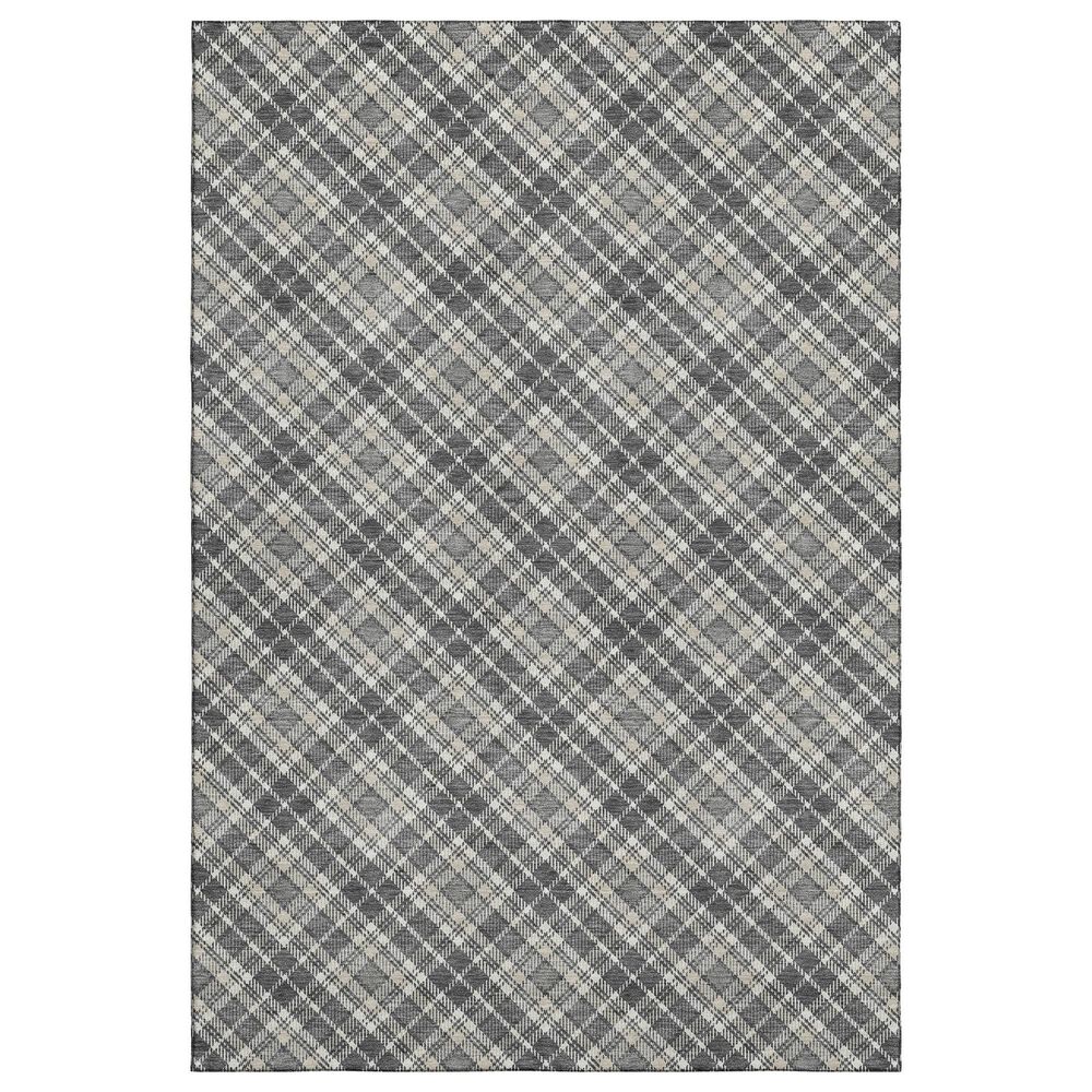 Dalyn Rug Company Soft Essentials Plaid Gray 5" x 7"6" Indoor/Outdoor Area Rug, , large