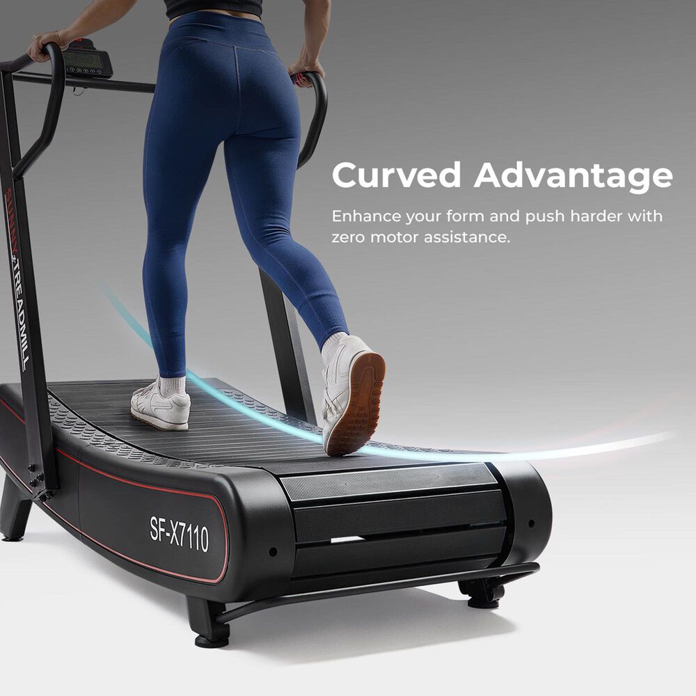 Sunny Health &amp; Fitness Smart Ultra Manual Folding Treadmill in Black and Red, , large