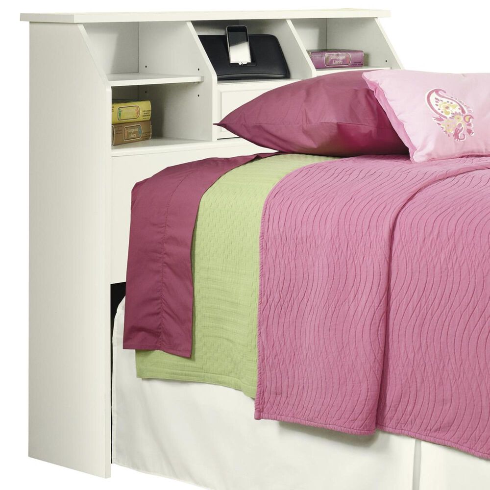 Sauder Shoal Creek Twin Bookcase Headboard in Soft White, , large
