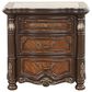 New Heritage Design Bella Note 5-Piece Queen Sleigh Bedroom Set in Mahogany Brown and Antique Gold, , large