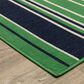 Oriental Weavers Havana Striped Green and Navy 1"10" x 7"3" Indoor/Outdoor Runner, , large