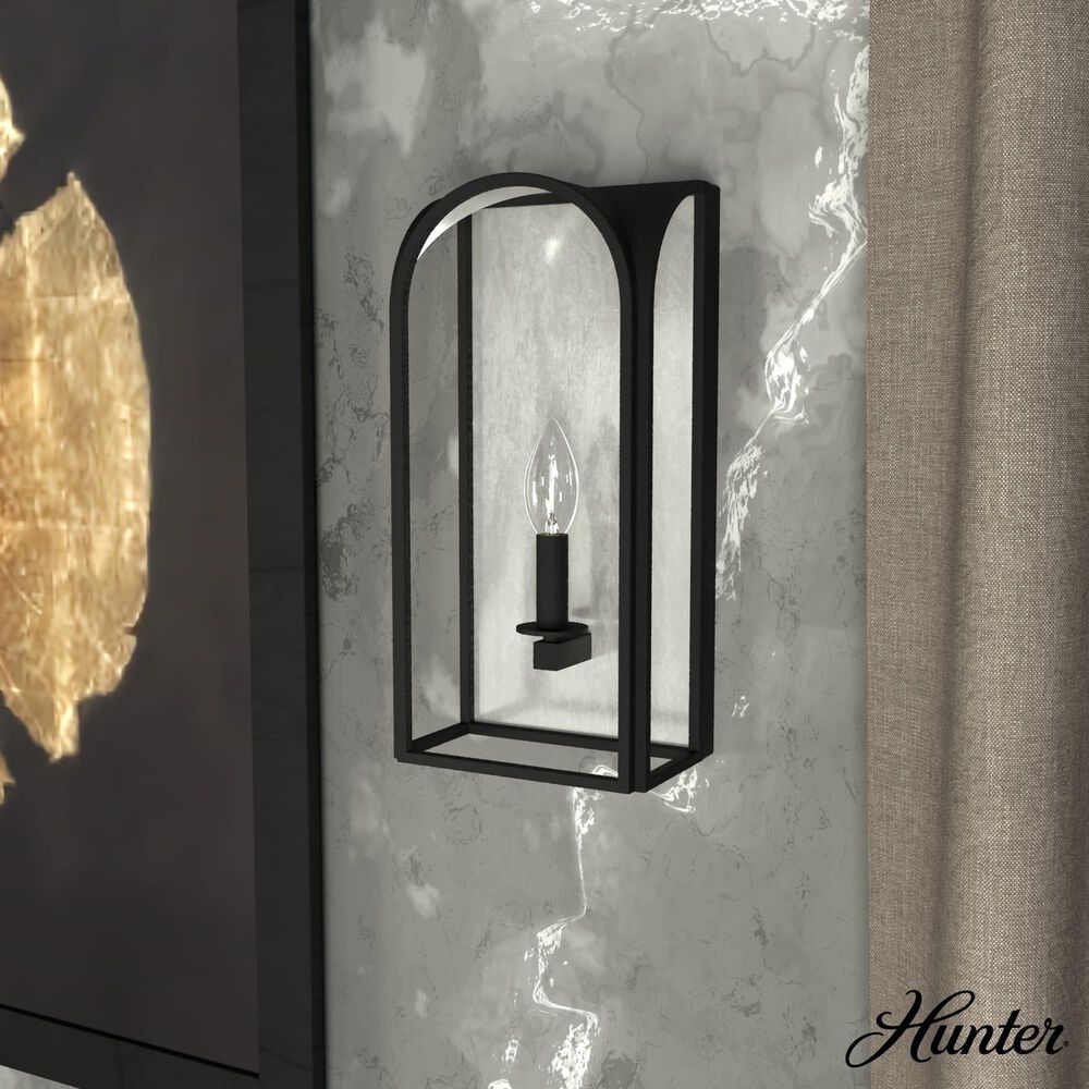 Hunter Dukestown 1-Light Wall Sconce in Natural Iron and Gold Leaf, , large