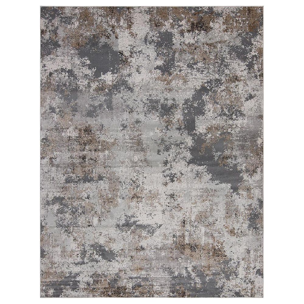 Harounian Rugs Sunbrella S10-11B 5' x 8' Grey and Bronze Area Rug, , large