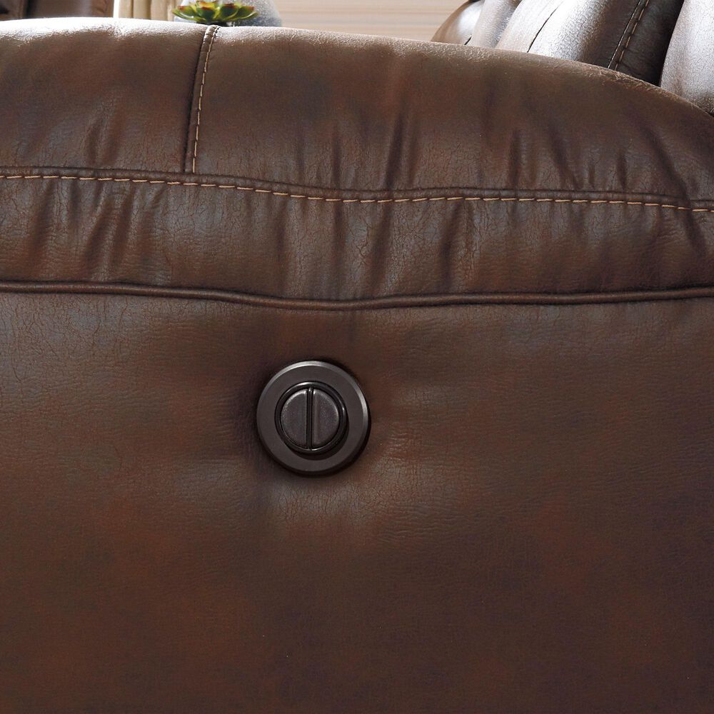 Ashley Stoneland Power Reclining Loveseat with Console in Chocolate, , large