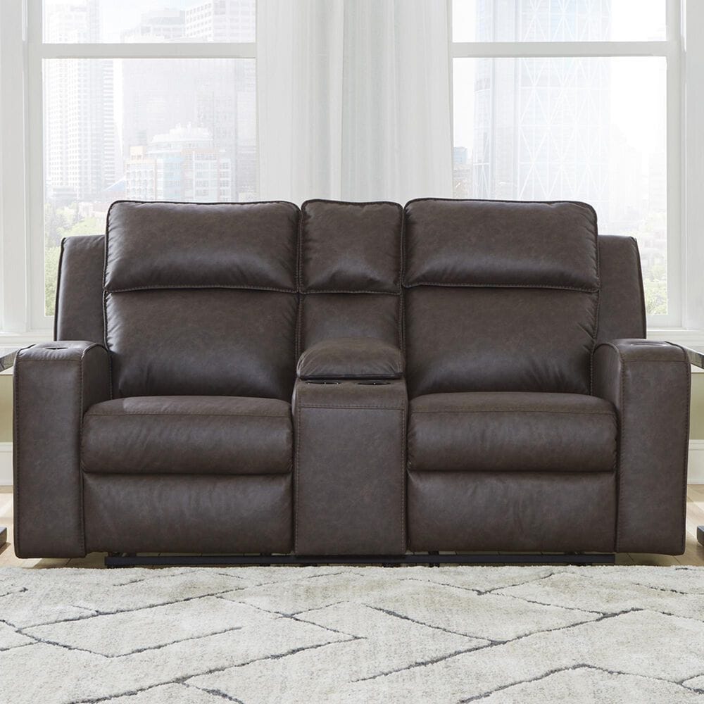 Ashley Lavenhorne Manual Loveseat in Granite, , large
