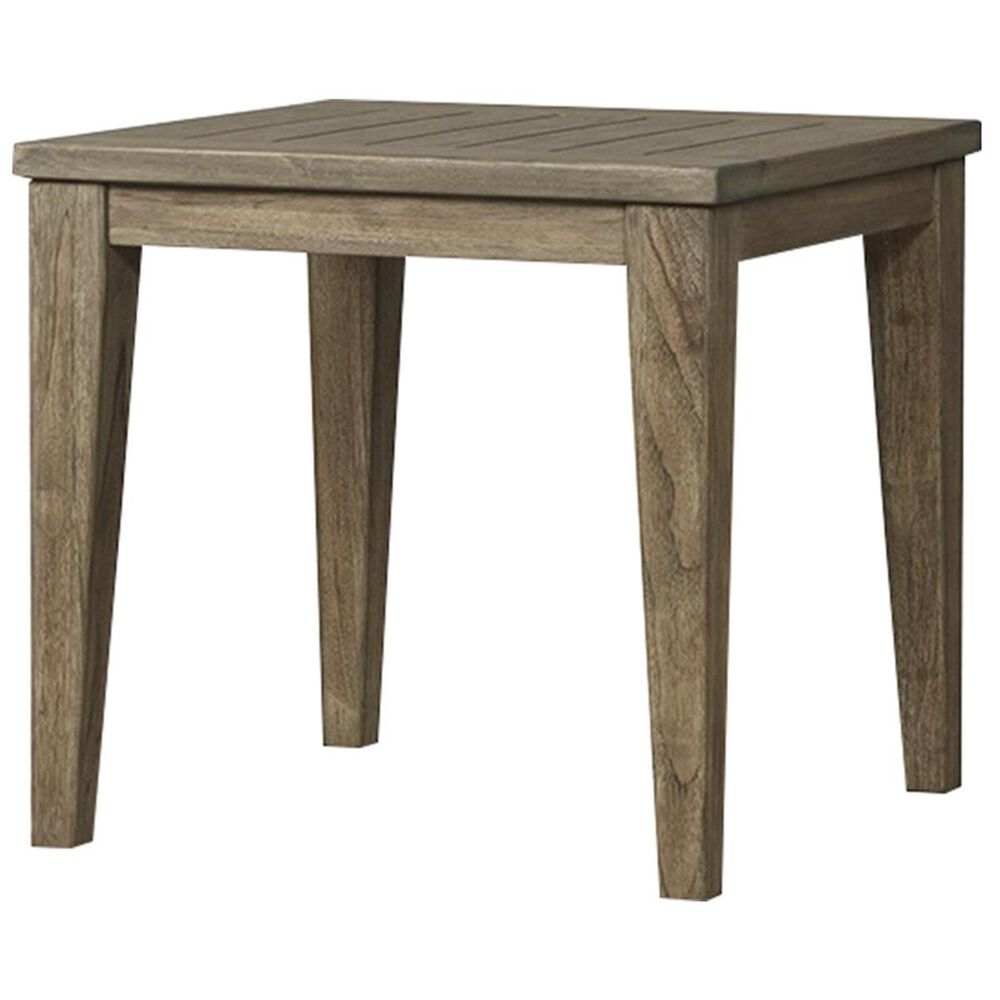 Lloyd Flanders Wildwood Teak End Table in Heather Gray, , large