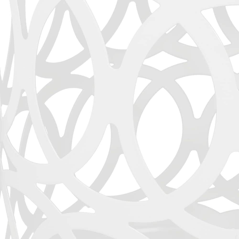 Hearth and Haven Cylindrical-Shaped Iron Patio End Table in White &#40;Set of 2&#41;, , large