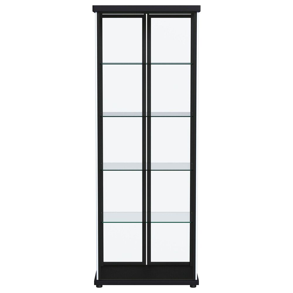 Coaster Aero 5-Shelf Display Curio Cabinet in Black and Clear, , large