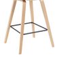 Armen Living Fox Bar Height Stool with Light Blue Upholstery in Patterned Oak, , large